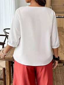 Weeklong 大码花卉印花缺口领度假休闲衬衫