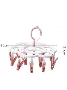 SHEIN 16 klipsów Przenośny wieszak na skarpetki Wieszak na ubrania Klamerki do bielizny Składany wielofunkcyjny schowek w szafie Wieszaki na ubrania Plastikowe suszarki