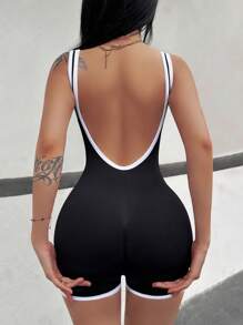 Easithlete 无缝高弹力运动健身短裤 - 黑色 - 查看 1