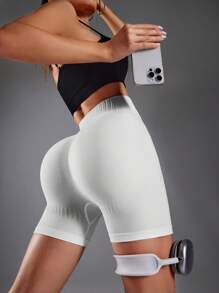 Seamluxe SHEIN Sport 3pcs/Set Seamless Sport Shorts, Solid Color, Minimalist Fashion For Casual Daily Wear Biker Shorts