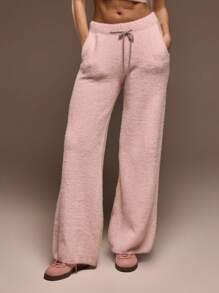 MUSERA Fluffy Knit Drawstring Waist Sweater Pants Summer Cute Casual Y2k 90's Brunch - Multicolor - View 2