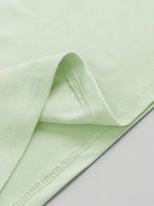 Manfinity Homme Plus Size Men's Letter Print Round Neck Short Sleeve T-Shirt And Casual Pants Set - Mint Green - View 5