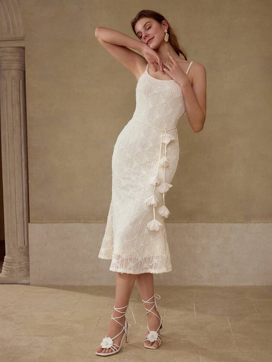 MOTF PREMIUM VÁY CÓ KẾT CẤU CÓ THẮT LƯNG - Màu be - Xem 2