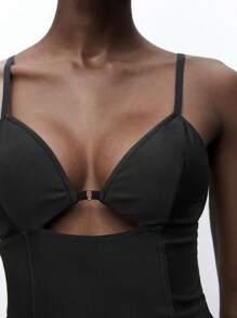 Maija Nieuwe lente/zomer zwarte urban chic elegante damesset met 2 zwarte bandjes, geschikt voor vakantie, feestjurken, Kerstmis, feesten, dagelijkse casual uitjes en Valentijnsdag.