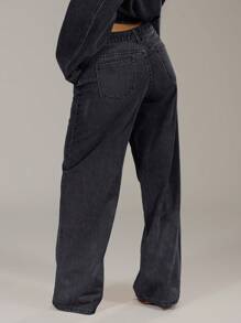 MUSERA 水洗牛仔低腰宽松牛仔裤，90年代Y2K春季街头休闲度假伊比沙岛音乐会音乐节锐舞派对西部风情秋冬纳什维尔办公室工作时尚