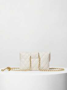 New Fashion Rhombus Embroidery Detachable Chain Mini Multifunctional Waist Bag, Versatile As Belt, Shoulder Strap Or Crossbody