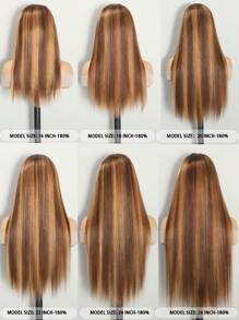 ALL READY WIG 亮点渐变色蕾丝前假发 4/30 蜂蜜金色直发真人发假发 女士 13x4 无胶前部假发 真人发彩色直发蕾丝前蕾丝假发 - S4/30 - 查看 4