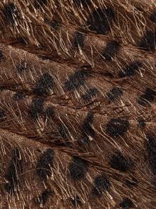 ROMWE Grunge Punk 3 件朋克性感内衣套装：流苏豹纹露背短款上衣、丁字裤和迷你裙