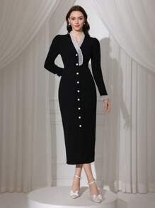 Modelyn Women's Simple Fashion Casual Long Dress, Suitable For Daily Wear - Black - View 7