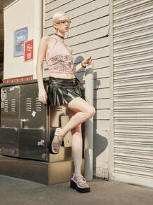 Sugerpunk Różowe sandały dla kobiet, letnie sandały z odkrytymi palcami i skrzyżowanymi paskami, błyszczące buty wizytowe z kryształkami, przezroczyste sandały na platformie z kryształkami