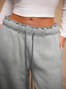 Forever 21 Spring New Women Wide Leg Loose Casual Versatile Long Pants - Grey - View 4