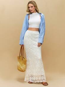 Poéselle 女士休闲简约日常A字裙 - 白色 - 查看 3