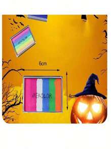 1 pieza Paleta de acuarela de 6 colores arco iris, kit de arte facial lavable para volver a la escuela - Multicolor - Ver 3
