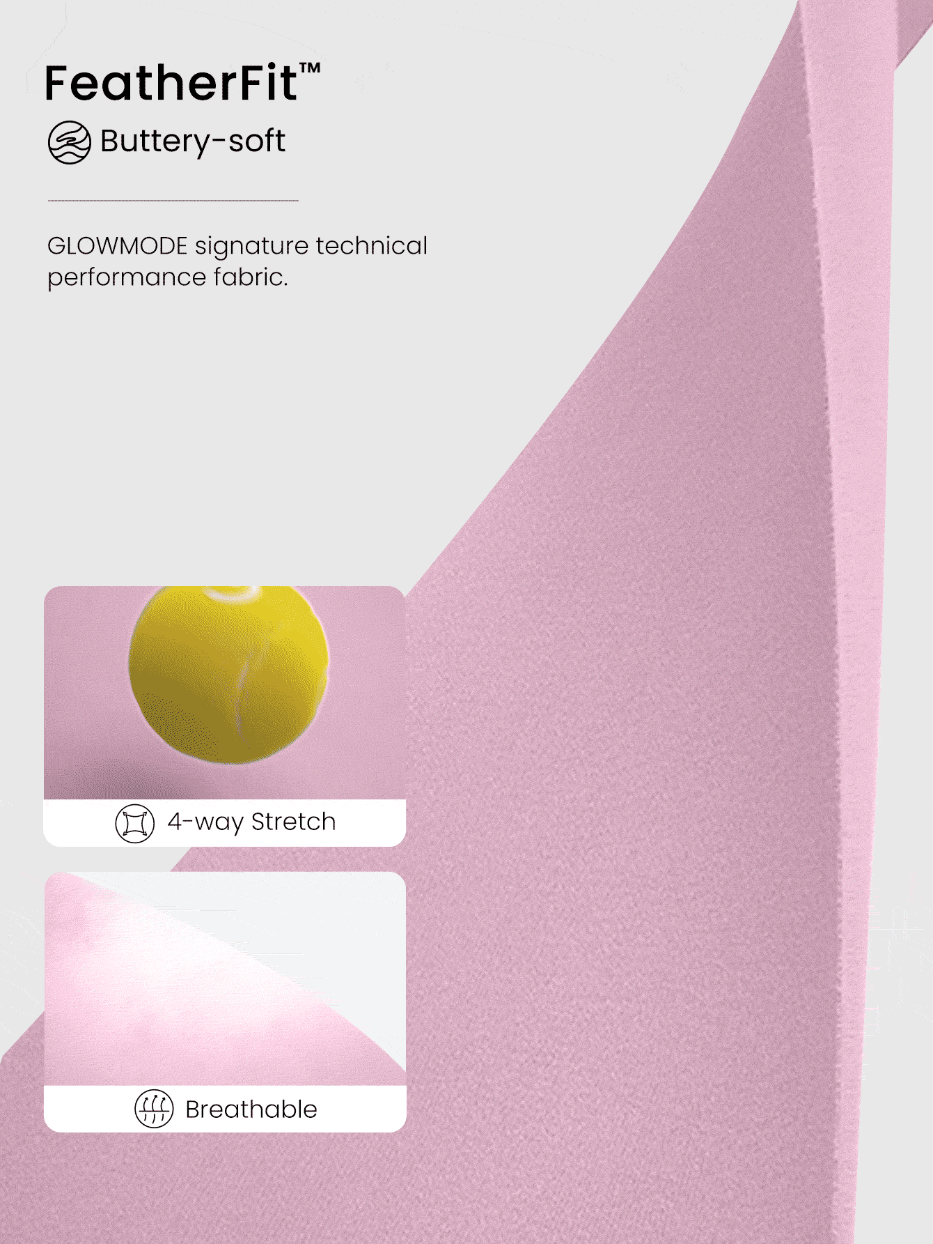 GLOWMODE 24" FeatherFit™ Renew Leggings With Built-In Underwear Valentine's Day Low Impact Yoga Daily Fall Winter - Bubblegum Pink - View 5