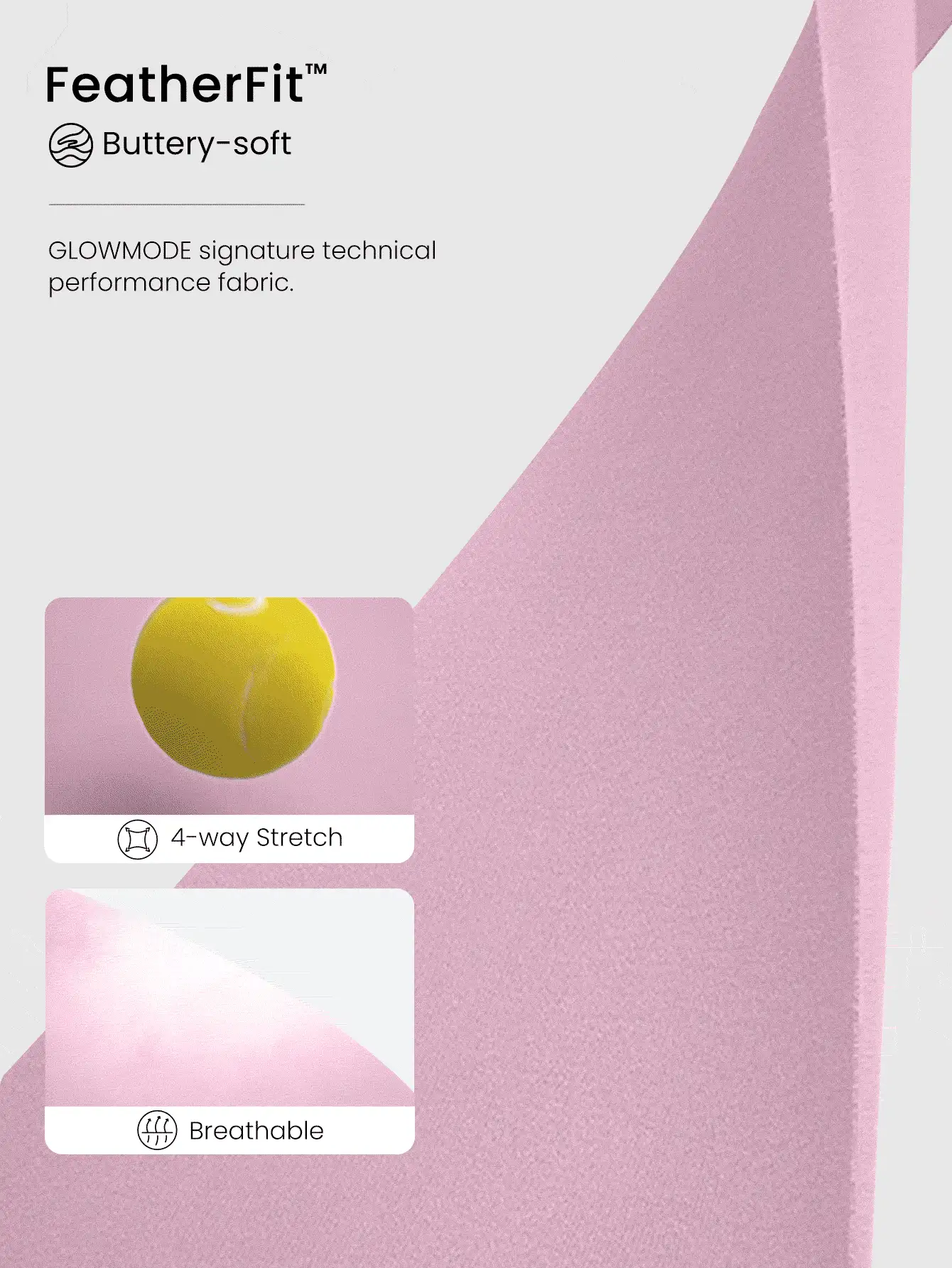 GLOWMODE 24" FeatherFit™ Renew Leggings With Built-In Underwear Valentine's Day Low Impact Yoga Daily Fall Winter - Bubblegum Pink - View 5