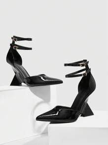 CUCCOO SZL Sharp Pointed Unique Heel Women's High Heel Pumps, Street Style, Sexy Date Night Or Party Outfit For And Vibe And Spring Shoes Spring Break Easter Prom Heels - Black - View 5