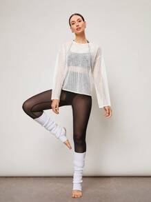 Activina 轻薄针织镂空长袖运动T恤衫 - 綠色 - 查看 1