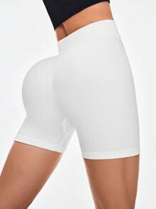 Seamluxe SHEIN Sport 3pcs/Set Seamless Sport Shorts, Solid Color, Minimalist Fashion For Casual Daily Wear Biker Shorts