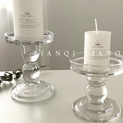 一套法式ins复古罗马柱玻璃烛台B&B房间软装饰烛台创意家居摆件万圣节鬼节秋季节日冬季节日礼物