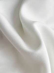 Elamini Solid Color Simple Fashion Casual Daily V-Neck Lace Blouse - White - View 4