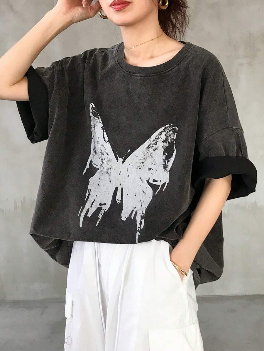 FRIFUL Women Casual Denim Blouse, Minimalist Style For Daily Wear - Black - View 1