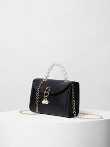 Sac à main à chaîne avec fermoir magnétique en fausse perle, simple et pour femmes. Cadeau de Noël d'hiver