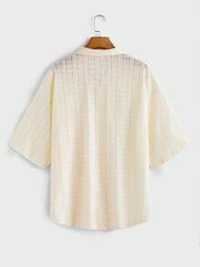SHEIN X ELOISA & ORSON Manfinity VCAY Camisa de manga corta de punto holgada informal para hombres jóvenes