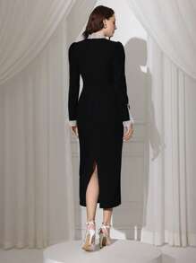 Modelyn Women's Simple Fashion Casual Long Dress, Suitable For Daily Wear - Black - View 6