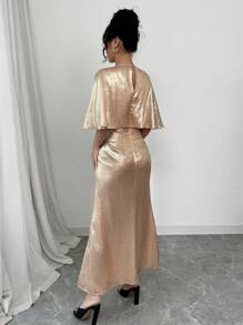 Selianne Luxury Fitted Waist Women's Formal Elegant Long Dress - Pink - View 2