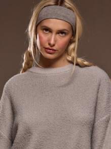 MUSERA Relaxed Fit Crew Neck Fluffy Knit Long Sleeve Jumper Spring Summer Cute Casual Y2k 90's Brunch