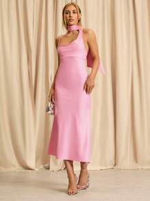 Glamine Vestido de mujer casual hasta la pantorrilla, de color liso minimalista para uso diario