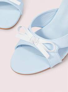 CUCCOO DOLLMOD صنادل نسائية ذات كعب عال مريحة وعصرية ذات أصابع مستديرة من جلد البوليوريثان اللون الوردي - أزرق فاتح اللون - مشاهدة 7