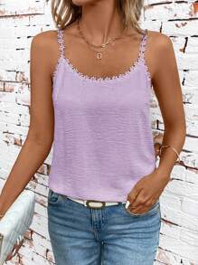 SHEIN Clasi Floral Decor Summer Camisole, Casual Minimalist Style For Everyday Wear