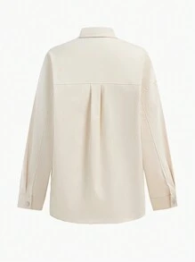 Gameset SHEIN Sport Naturehike 女士户外休闲衬衫，简约时尚，适合日常穿着 - 杏色 - 查看 2