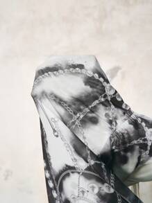 Chiquease Women's 3D Faux Pearl Print Fashion Commuter Sexy Nightclub Bodycon Long Sleeve Mini Dress, Spring/Summer - White - View 7