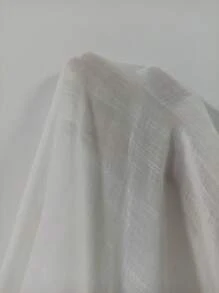 Swim Vcay 春假泳装 2 件套女士度假纯色编织短款束腰上衣和宽松休闲长袖露脐套装，节日波西米亚风格 - 白色 - 查看 7