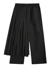 Manfinity EMRG Pantalones anchos de pierna ancha con pliegues y bolsillo de unicolor para hombres