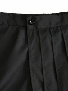 Manfinity EMRG Pantalones anchos de pierna ancha con pliegues y bolsillo de unicolor para hombres