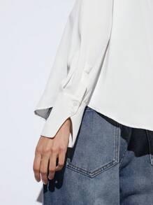 Maija Elegant Modern Spring/Summer New White Chiffon Frilled Front Blouse, Casual Daily Romantic St. Patrick's Day Music Festival Holiday Wear, Suitable For Outing, Party, Wedding Guest, Old Money Style, Music Festival