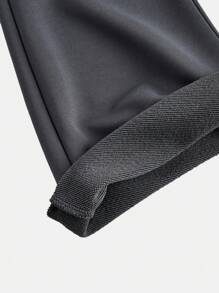 SHEIN Tween Girl Casual Minimalist Comfortable Soft Grey Knitted Split Design Leggings - Grey - View 4