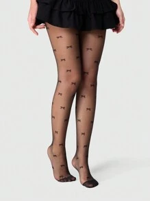 ROMWE Kawaii Bow Design Women Tights/Pantyhose/Leggings/Skinny Pants