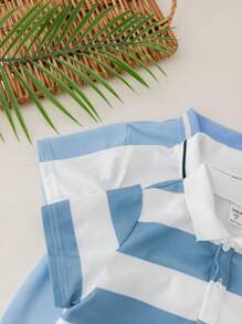 SHEIN 3pcs/Set Young Boy Casual Sports College Print Short Sleeve Polo Top, Suitable For Young Boy Clothes, Back To School, Daily Wear, Sports, Spring/Summer