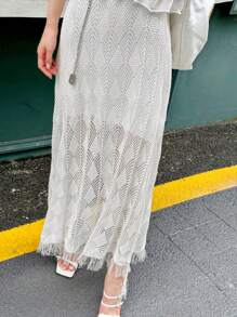 DAZY 2-teiliges Set aus Strickoberteil und Rock für Damen, Unifarben, Cut Out