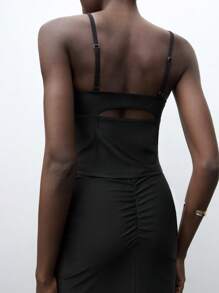 Maija Nieuwe lente/zomer zwarte urban chic elegante damesset met 2 zwarte bandjes, geschikt voor vakantie, feestjurken, Kerstmis, feesten, dagelijkse casual uitjes en Valentijnsdag.