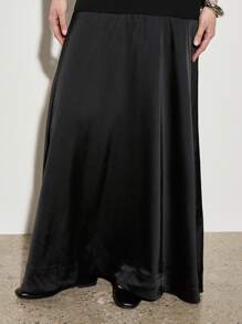 AiiRZ Sleek Designer Tank Maxi Dress Formal Evening Gown High Neck Sleeveless Fitted Column Wedding Guest Party Modern Elegant - Black - View 6