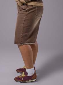 MUSERA Short en jean délavé grande taille pour le quotidien, le style de rue, le streetwear, l'esthétique Y2K, les années 2000