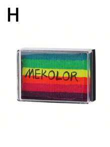 1 pieza Paleta de acuarela de 6 colores arco iris, kit de arte facial lavable para volver a la escuela - Multicolor - Ver 13