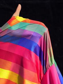 Slaydiva Plus Size 2025 New Vacation Casual Sleeveless Loose Solid/Rainbow Print Patchwork A-Line Dress For Summer