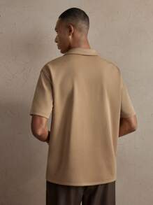 AKNOTIC Party Men's Fitted Turndown Collar Casual Short Sleeve Polo Shirts, Suitable For Summer