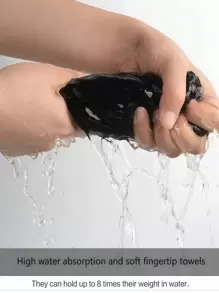 HYER KITCHEN 3/6/12pcs Set Bathroom Hand Towel & Face Towel, Black, Super Soft, Quick-Drying, Absorbent, Thick Home Bathroom Decor Summer - Black - View 6